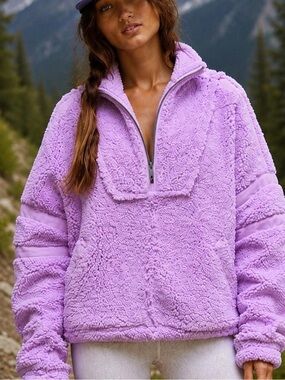 Free People Purple Teddy Jacket